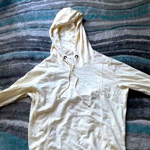 bright yellow hooded long sleeve